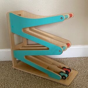 Teal and Natural Wooden Car Ramp by LONELY